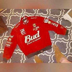 Men's Budweiser #8 Nascar Dale Earnhardt Jr. Leather/ Suede Coat